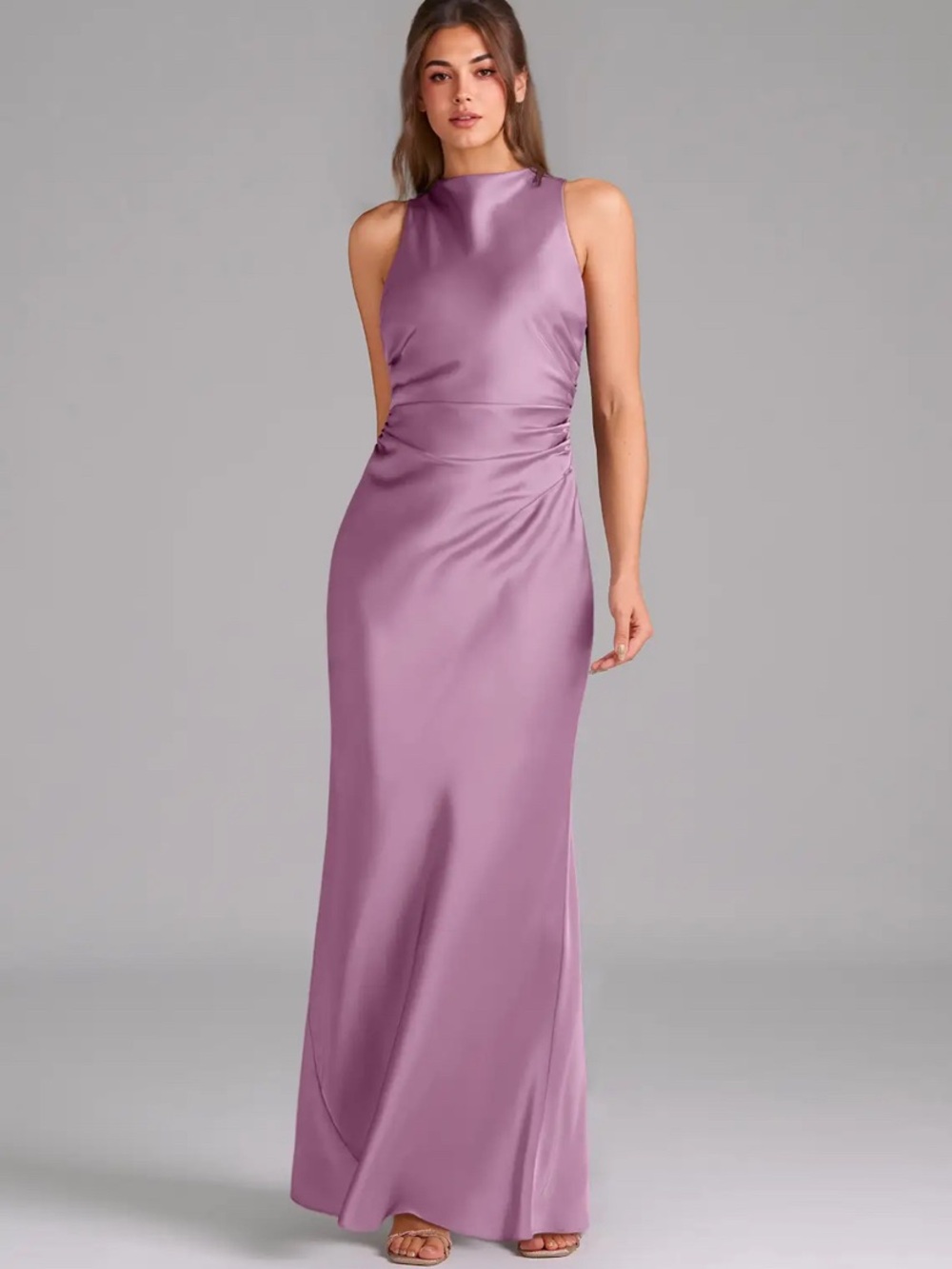 Azazie Evadne Dress in Wisteria Satin